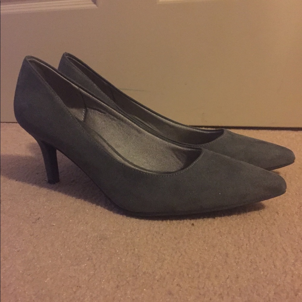 Size 9.5 Gray Suede Heels